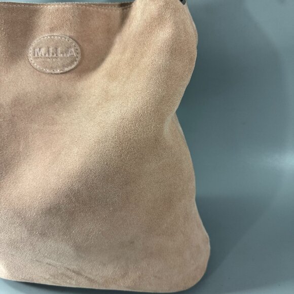 M.I.L.A. JACKIE Suede Crossbody Bag in Taupe - Picture 3 of 15